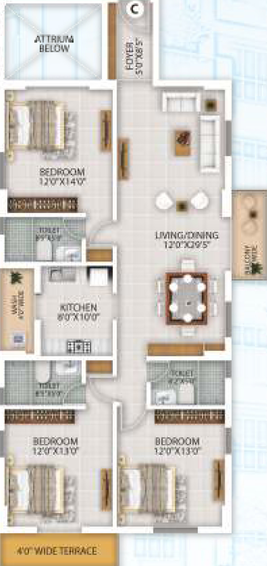 3 BHK Flat in Pushpanjali Poetree in Bariatu, Ranchi - Image 368817
