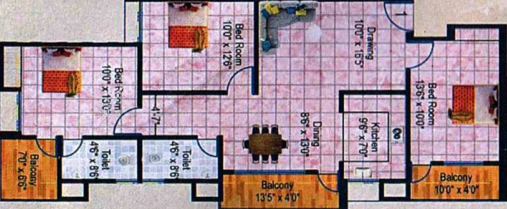 3 BHK Flat in Sri Baidyanath Enclave in Kanke, Ranchi - Image 369496