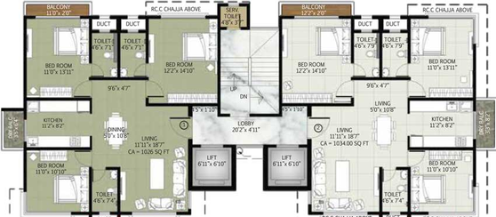 Floor Plan of Zee Sahyadri in Andheri West, Mumbai - Image 18277