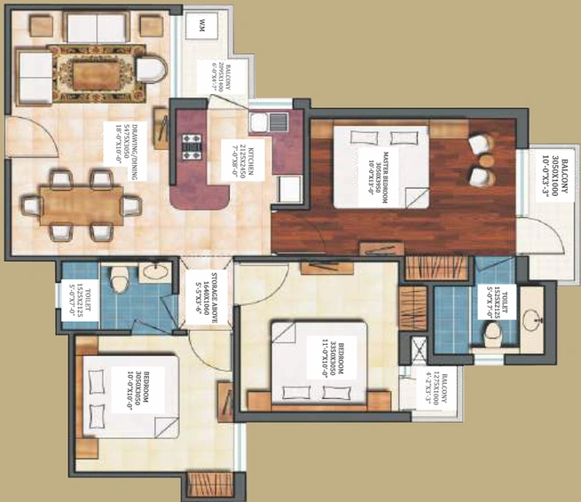 3 BHK Flat in Earthcon Sanskriti in Sector 1, Greater Noida - Image 509894