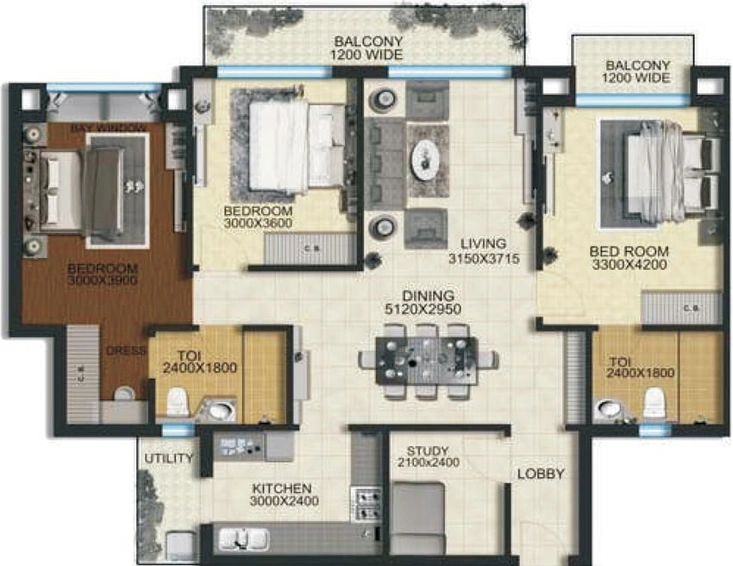 3 BHK Flat in Aarcity Regency Park in Sector 16 C, Greater Noida - Image 401078