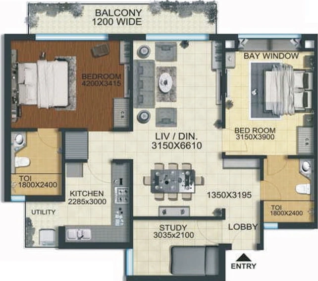 2 BHK Flat in Aarcity Regency Park in Sector 16 C, Greater Noida - Image 401077