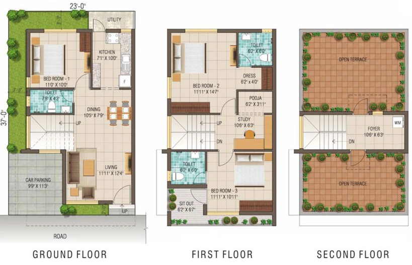 3 BHK House/Villa in Alliance Humming Gardens in Kelambakkam, Chennai - Image 364643
