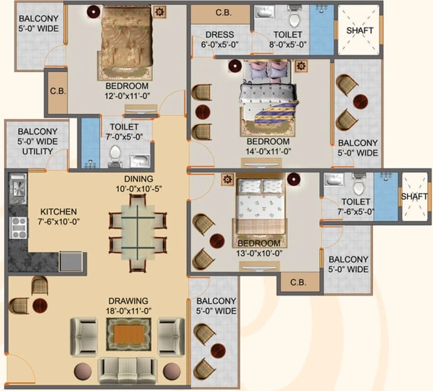 3 BHK Flat in Hawelia Valencia Homes in Sector 1, Greater Noida - Image 548074