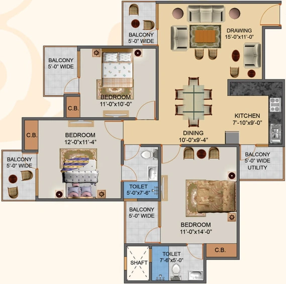 3 BHK Flat in Hawelia Valencia Homes in Sector 1, Greater Noida - Image 548073