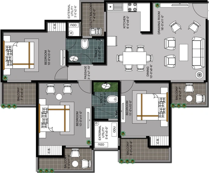 3 BHK Flat in Hawelia Valenova Park in Techzone 4, Greater Noida - Image 401364