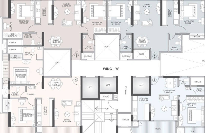 Floor Plan of Hubtown Vedant in Sion East, Mumbai - Image 18461