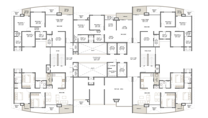 Floor Plan of Pharande Puneville in Punawale, Pune - Image 9391