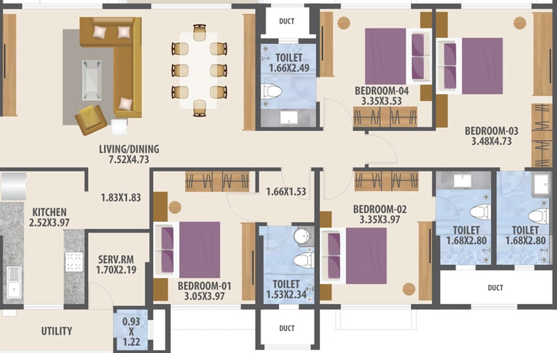 4 BHK Flat in Hubtown Seasons in Chembur East, Mumbai - Image 436607