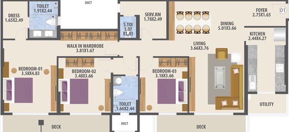 3 BHK Flat in Hubtown Seasons in Chembur East, Mumbai - Image 436606