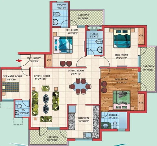 3 BHK Flat in Primrose Ryne in Chi 5, Greater Noida - Image 402752
