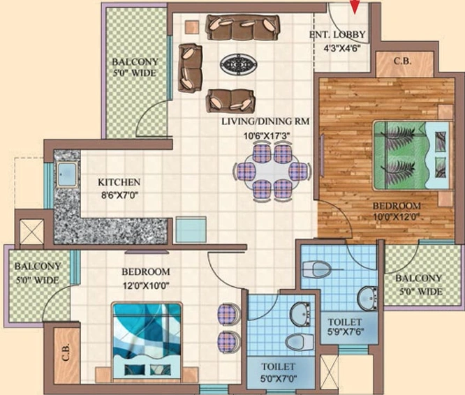 2 BHK Flat in Primrose Ryne in Chi 5, Greater Noida - Image 402749
