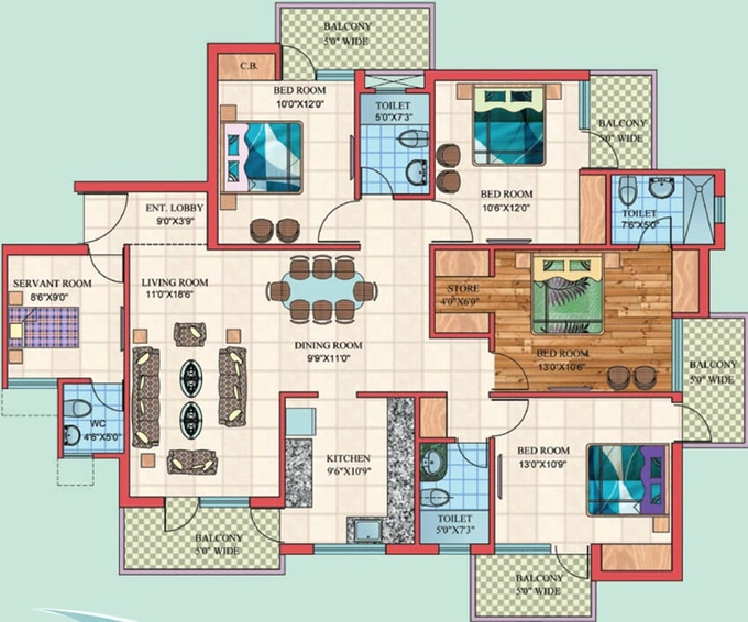 4 BHK Flat in Primrose Ryne in Chi 5, Greater Noida - Image 402753