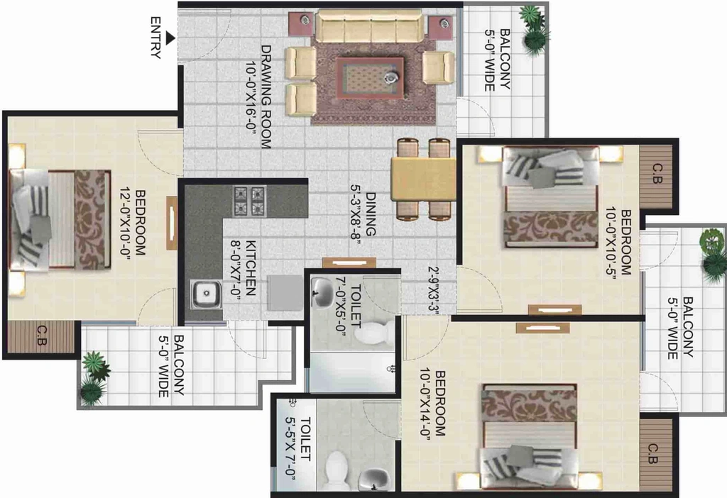 3 BHK Flat in Panchsheel Pinnacle in Sector 16 B, Greater Noida - Image 661995