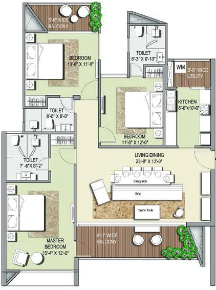 3 BHK Flat in Rise Forest Floor - Resort Residences in Sector 1, Greater Noida - Image 512024