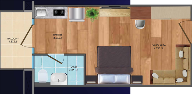 1 RK Flat in Gaur Airocity in Sahibabad, Ghaziabad - Image 638589