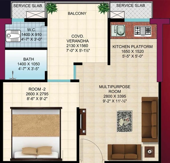 1 BHK Flat in Gaur Airocity in Sahibabad, Ghaziabad - Image 638590