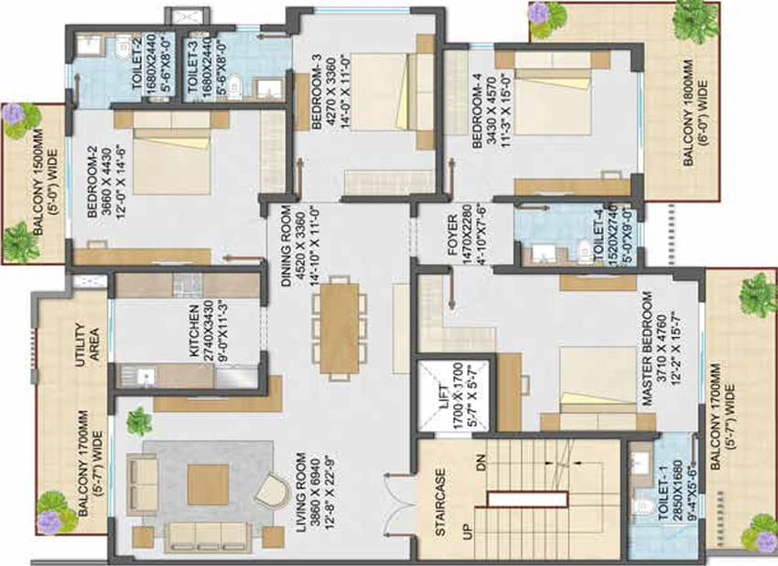 3 BHK Flat in Adani Samsara Arya in Sector 60, Gurgaon - Image 433702