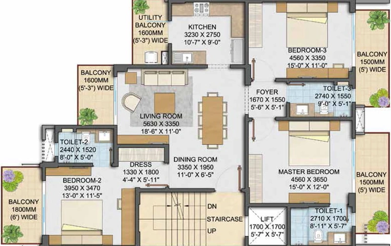 3 BHK Flat in Adani Samsara Arya in Sector 60, Gurgaon - Image 433701