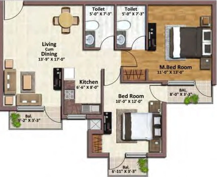 2 BHK Flat in Sare Springview Heights in NH 24, Ghaziabad - Image 416434
