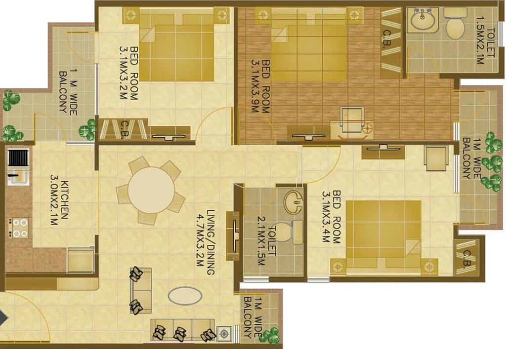 3 BHK Flat in Wave Executive Floors in NH 24, Ghaziabad - Image 416525
