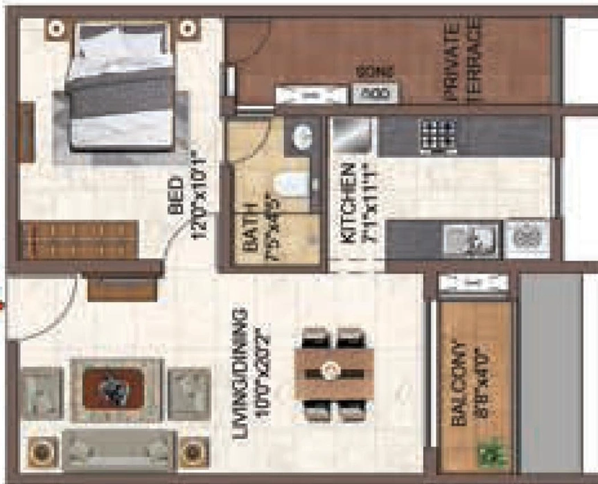 1 BHK Flat in Casagrand Primrose in Perungalathur, Chennai - Image 413612