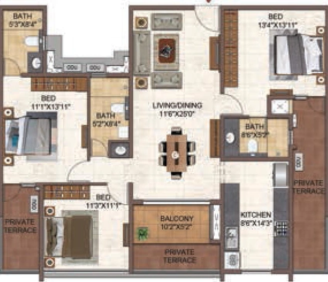 3 BHK Flat in Casagrand Primrose in Perungalathur, Chennai - Image 413616