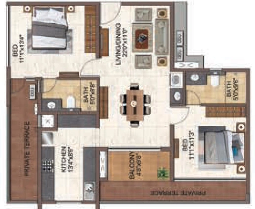 2 BHK Flat in Casagrand Primrose in Perungalathur, Chennai - Image 413614