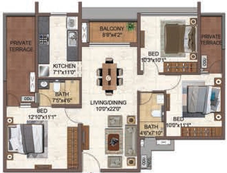 3 BHK Flat in Casagrand Primrose in Perungalathur, Chennai - Image 413615