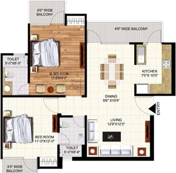 2 BHK Flat in Rudra Pavo Real in Indirapuram, Ghaziabad - Image 500578
