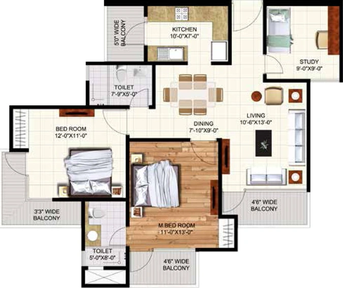 5 BHK Flat in Rudra Pavo Real in Indirapuram, Ghaziabad - Image 500579