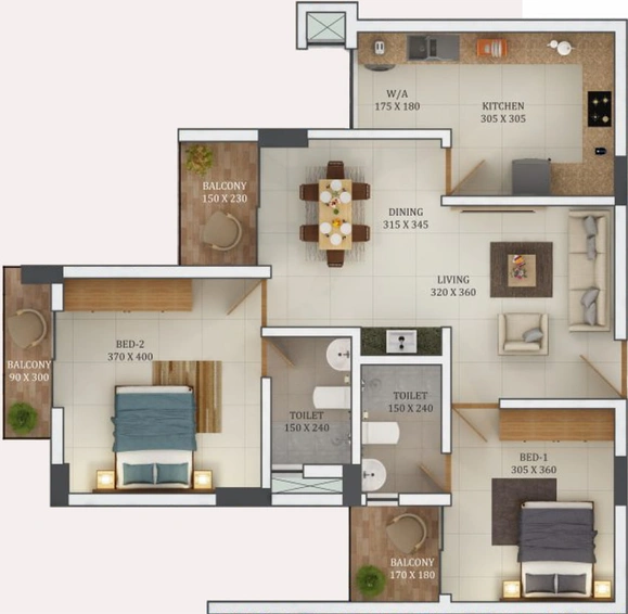 2 BHK Flat in ABAD Woodspark in Nettoor, Kochi - Image 492190
