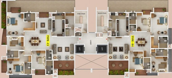 Floor Plan of ABAD Inspirations in Kaloor, Kochi - Image 46873