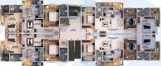 Floor Plan of Satyamev Heights in Danapur, Patna - Image 6189