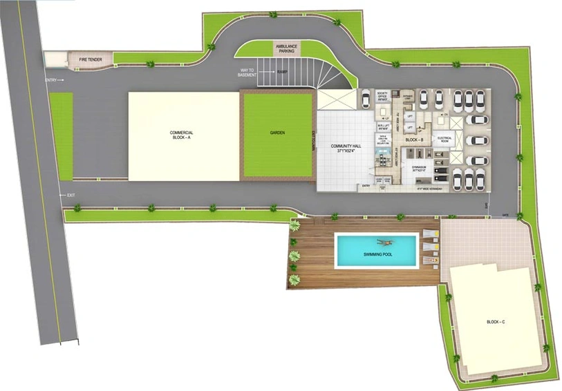 Master Plan of Sunrise Rashmi Heights in Khagaul Road, Patna - Image 47355