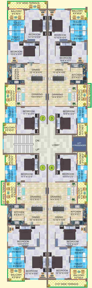 Floor Plan of Sunrise Residency City in Danapur, Patna - Image 6203