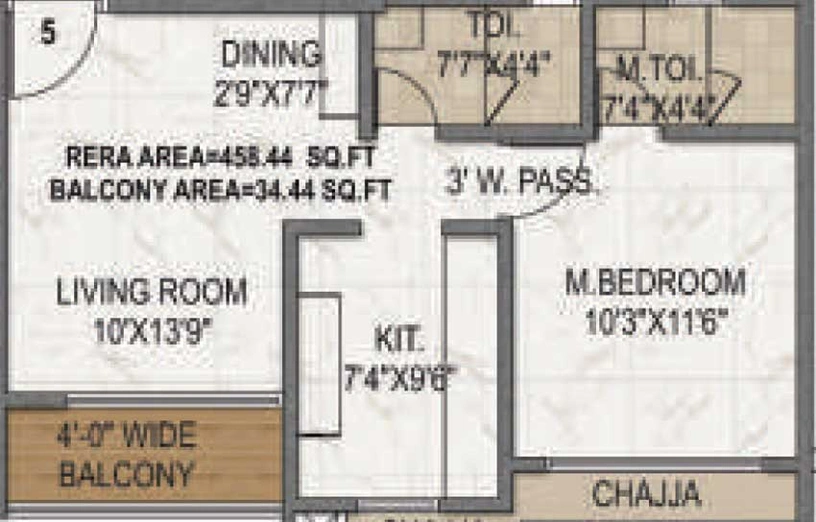 1 BHK Flat in Royal Pristo in Malad East, Mumbai - Image 698996