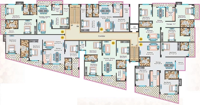 Floor Plan of GBN Aawas in Bailey Road, Patna - Image 6224