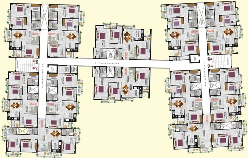 Floor Plan of GBN Kusum Raj Residency in Danapur, Patna - Image 6218