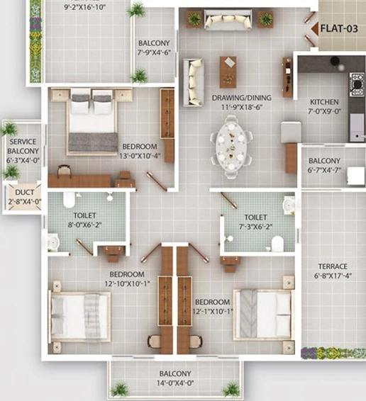 3 BHK Flat in GBN Skywalk in Danapur, Patna - Image 375846