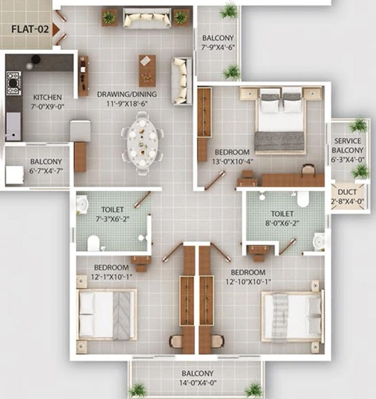 3 BHK Flat in GBN Skywalk in Danapur, Patna - Image 375845