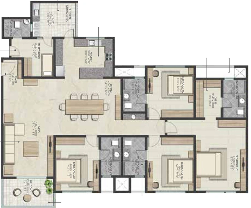 4 BHK Flat in Sobha Marina One in Marine Drive, Kochi - Image 389667