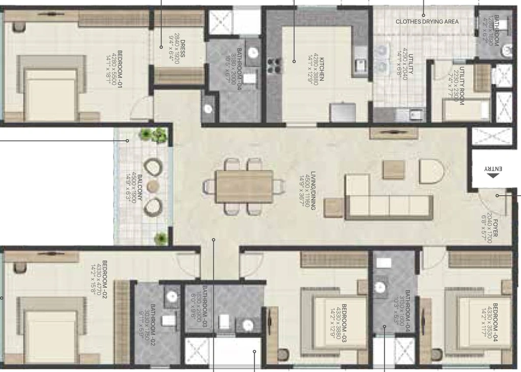 4 BHK Flat in Sobha Marina One in Marine Drive, Kochi - Image 389668