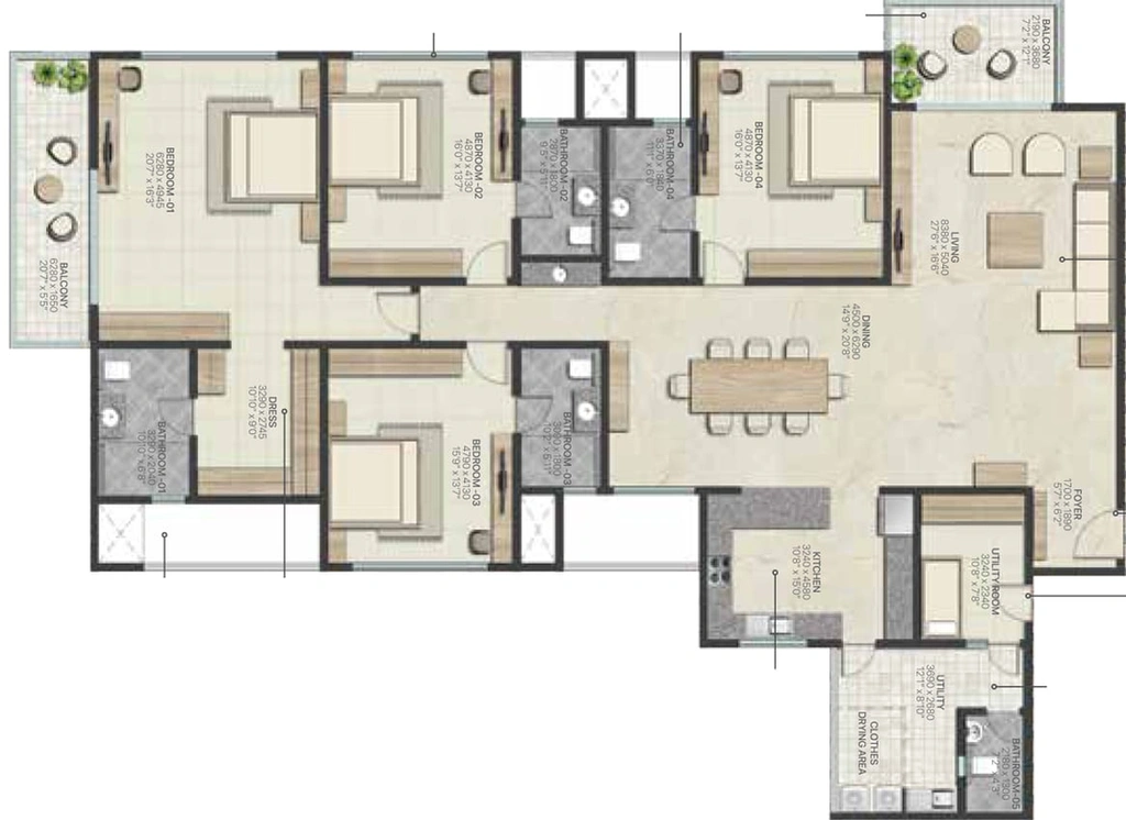 4 BHK Flat in Sobha Marina One in Marine Drive, Kochi - Image 389670