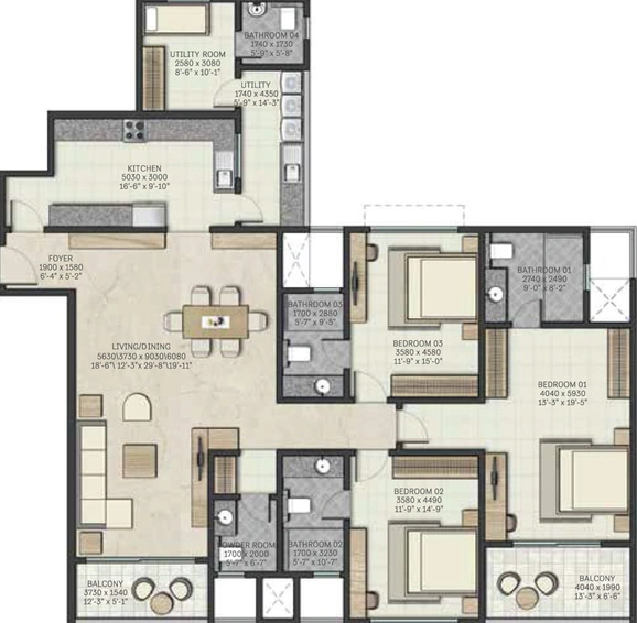 3 BHK Flat in Sobha Atlantis in Vyttila, Kochi - Image 492370