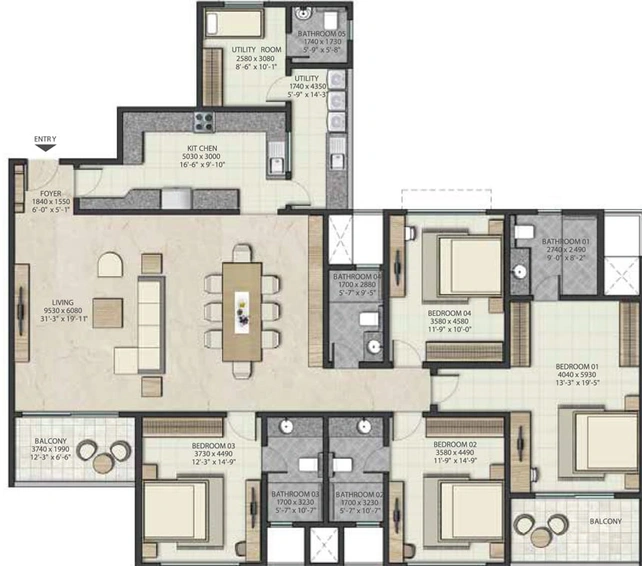 4 BHK Flat in Sobha Atlantis in Vyttila, Kochi - Image 492371