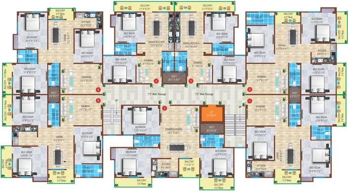 Floor Plan of SK Ishwar Chandra Enclave in Bailey Road, Patna - Image 6252