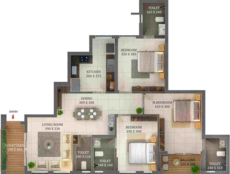 3 BHK Flat in Trinity Accord in Edappally, Kochi - Image 492416