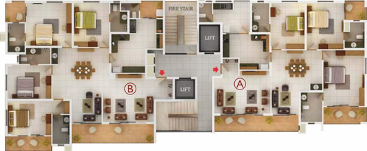 Floor Plan of ABAD Reflections in Kadavanthra, Kochi - Image 46982