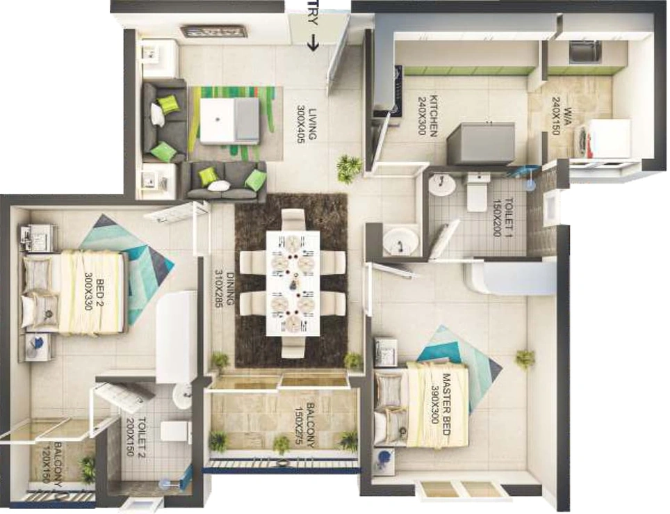 2 BHK Flat in Varma Bougain Heights Purple in Chottanikkara, Kochi - Image 508869